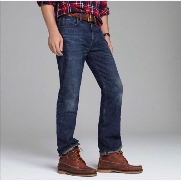 J Crew Bootcut Medium Wash Jeans Mens‎ 36x32 Read - Picture 1 of 8
